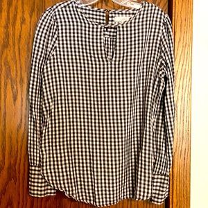 Adorable, LOFT black and cream, Buffalo plaid shirt.